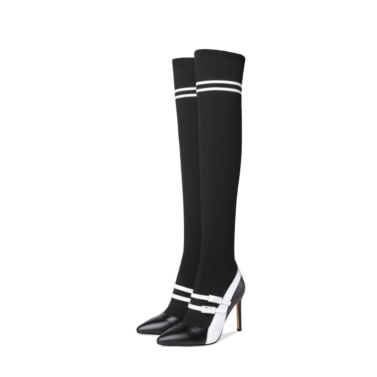 Damas De Cuero Cuero Cuero Real Elástico Sobre la Rodilla botas Calcetín 10 Cm Nuevos Zapatos Sexy tacones de aguja 18a8c4 Damas De Cuero Cuero Cuero Real Elástico Sobre la Rodilla botas Calcetín 10 Cm Nuevos Zapatos Sexy tacones de aguja 18a8c4