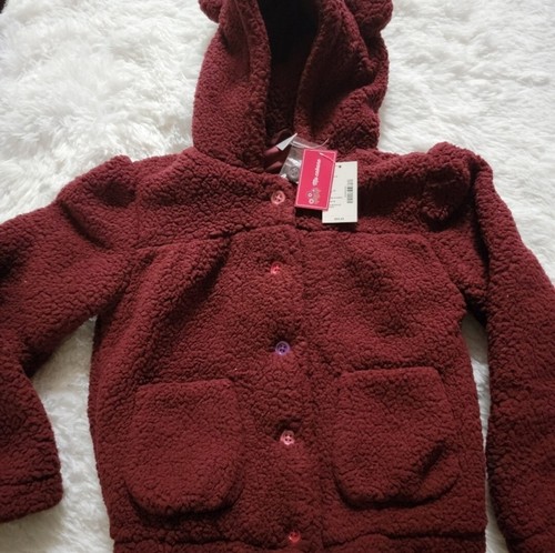 Gymboree Hooded Sherpa Teddy Bear Jacket Coat Girl's Size 5T - Picture 2 of 8