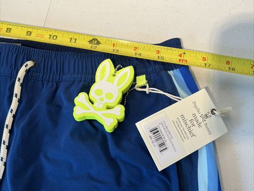 Psycho Bunny Herren Medium Bickling Badehose B6W255PINS Marine Blau Shorts - Bild 2 von 5