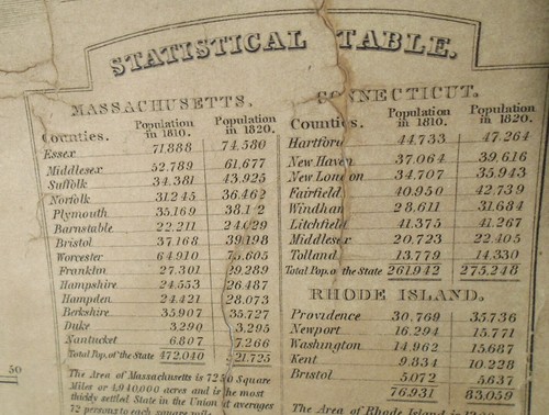 Anthony Finley MASSACHUSETTS, CONNECTICUT & RHODE ISLAND 1825 Very Good 17x21 - Picture 6 of 6
