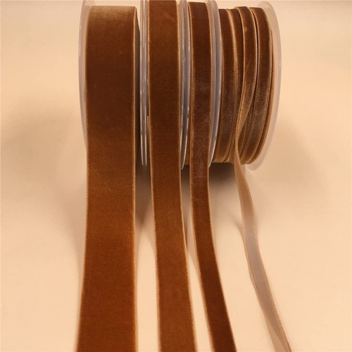 Copper Velvet Ribbon Single Sided 1 Inch by 10 Yards Spool - Picture 7 of 8