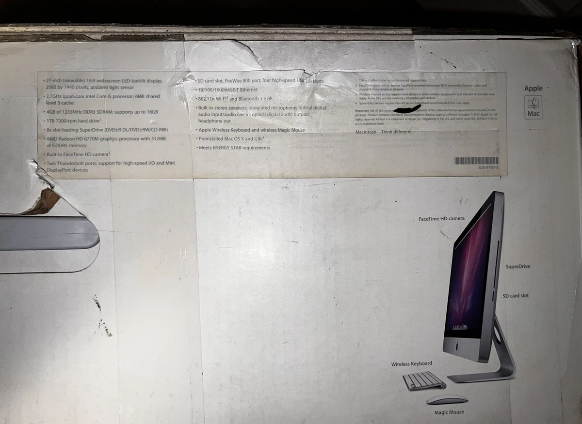 Apple iMac 2011 Released Apple Desktops 12 GB RAM All-In-One