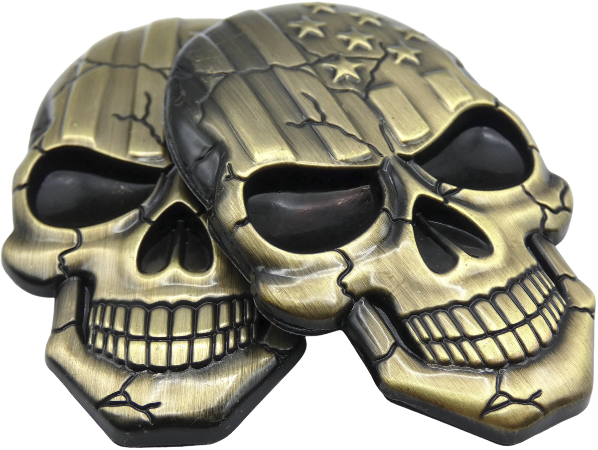 3D Metal Goth Skull Waterproof Decal Sticker, Zinc Alloy, 2.3 X 1.6 In | American Legend Rider - Foto 5