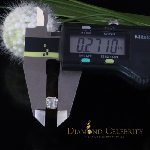 Men's/Womens 925 Silver Yellow 0.25ct VVS 'D' Moissanite Square Stud Earrings - Picture 10 of 12