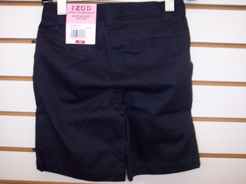 Girls IZOD Navy or Khaki Uniform Shorts Size 4 - 20 1/2 - Picture 3 of 7