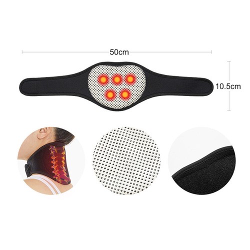 Self-heating Magnetic Neck Support Brace Collar Pain Relief Heat Pad Tourmaline - Picture 5 of 11