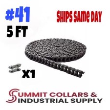 #41 Roller Chain x 5 feet + Free Connecting Link -Great Quality!