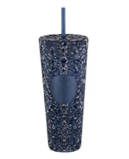 🌟 Starbucks 24oz Venti Navy Gem Faceted Gemstone Cold Cup Tumbler w/Straw