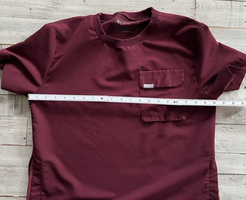 DEADSTOCK Figs Keji Scrub Top Size XS Oversized Scrub Burgundy Crew Neck Crop - Imagen 6 de 7