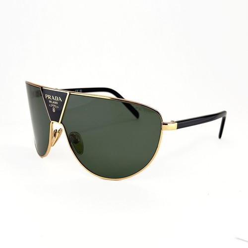 PRADA 69Z PR69ZS Black Green Logo Shield Wrap Mask Runway Unisex Sunglasses - Imagen 2 de 10