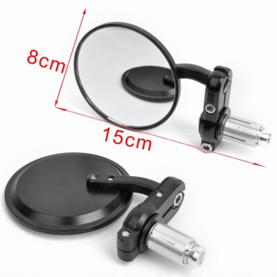 Honda GROM Bar End Mirror Black Bar End Mirror For Honda GROM MSX125 - 7/8" Handlebar, Round 3-1/4", Aluminum Honda Grom Bar End Mirrors - Foto 7
