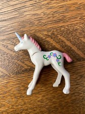 Playmobil replacement Baby Unicorn Figure, for Castle, Fairies, flowers, white