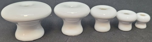 Perilla de porcelana redonda blanca CON AGUJERO mango tirador 1/2, 3/4,1,1-1/4, 1-1/2 antigua - Imagen 3 de 21
