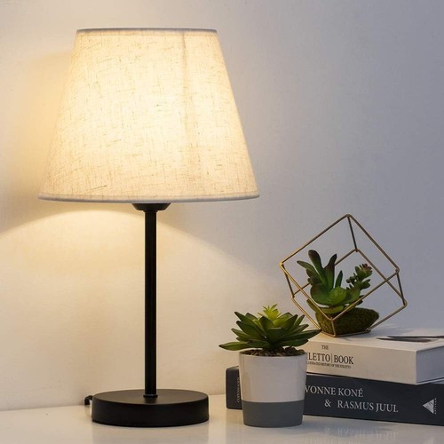 Versatile 2-Pack Bedside Lamps with Fabric Shade - Ideal for Bedrooms & Offices - Picture 4 of 10