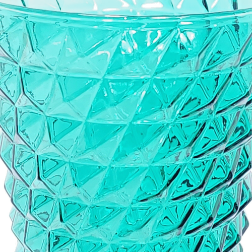 Vintage 10" tall Green Vase Rossini Empoli Italy Pineapple Diamond Point MCM - Picture 3 of 10