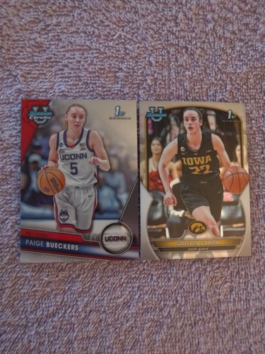 CAITLIN CLARK AND PAIGE BUECKERS ROOKIE CARDS 1ST BOWMAN LT 2