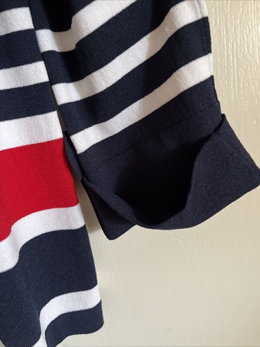 NWOT JONES NEW YORK SIGNATURE LG KNIT STRIPED JACKET TOP SWEATER RED WHITE NAVY - Picture 4 of 8