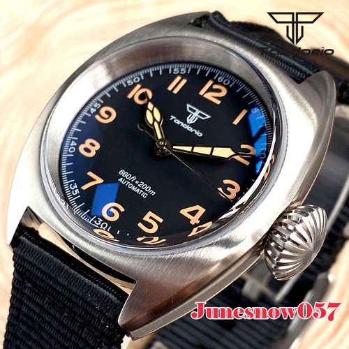 Tandorio 36MM Watch Case Black Dial NH35A PT Movt Men Watch AR Sapphire Crystal - Picture 10 of 33