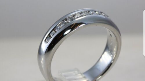 Herren 14k einfarbig weißgold Herren hergestellt Diamant Hochzeitsband Ring - Bild 3 von 5