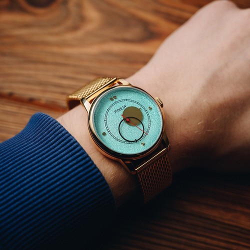 Reloj Automático Hombre Aqua-Blue Vintage Raketa Copernicus Años 90, Regalo para Hombre - Imagen 3 de 6