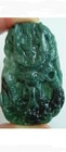 Certified Green Burma Natural Type A Jadeite Carved Dragon Bead Ruyi Pendant