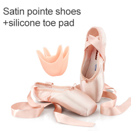Ballet Pointe Shoes Professional Girls Satin Ballerina Shoes Silicone Toe Pad - Bild 7 von 24