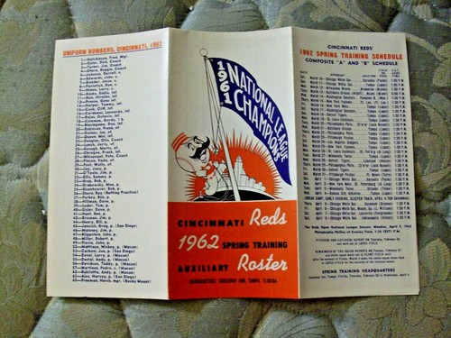 1962 CINCINNATI REDS MEDIA GUIDE Yearbook 1961 WORLD SERIES Program ROSTER AD - Picture 4 of 6
