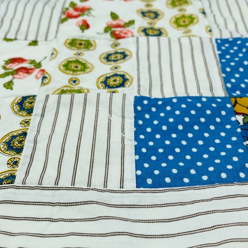 2 Vintage Doll Bed Quilt Covers Patchwork Cloth Fabric 23" x 16", 30.5" x 23" - Picture 6 of 8