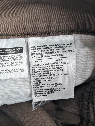 Levi's 514 Men's Jeans 34x29 Brown Pockets Straight Leg Cotton Distressed - Picture 12 of 16