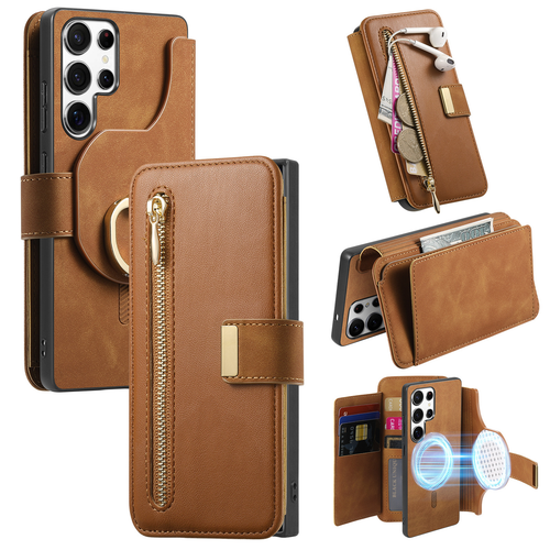 For Samsung Galaxy S25 Ultra S24 S23 FE Case Leather Phone Cover 2IN1 Detachable
