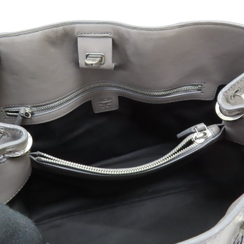MCM Essential Visetos Original Shoulder Tote Bag Phantom Gray - Picture 5 of 22