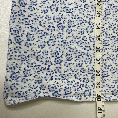 Eileen West Nightgown Size L Floral Long Sleeve 100% Cotton Stretch Blue White - Picture 8 of 9