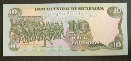 Nicaragua, Banco Central, 10 Cordobas banknote, 1985 (#9418) P-151, uncirculated - Picture 2 of 2