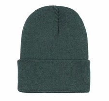 Beanie Hat Unisex Warm Winter Clean Solid Forest Color 100 Acrylic OSFM Stretch