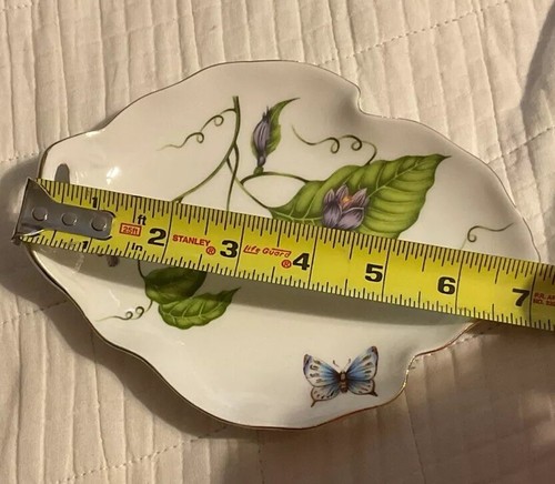 I. Godinger & Co Jardín 7” Pulgadas Hoja Mariposa Flores Joyería Bandeja Plato 4764 - Imagen 9 de 9