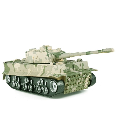 Kids RC Remote Control Toy Battle Tank Vehicle With Lights Sound Rotating Turret - Picture 7 of 9
