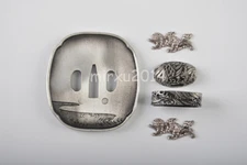 Alloy TSUBA Hand guard SET Sword Accessary For Japanese Katana Wakizashi Tanto