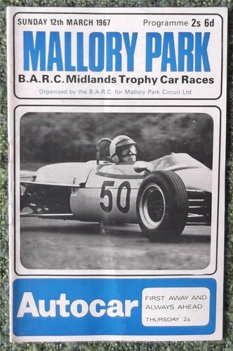 MALLORY PARK 12 Mar 1967 BARC MIDLANDS TROPHY CAR RACES Official Programme