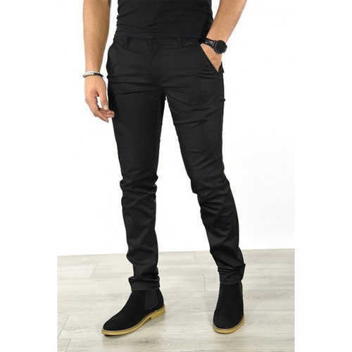 Pantalones chinos casuales de algodón para hombre Comfort Straight Slim Fit Business NUEVOS - Imagen 28 de 45