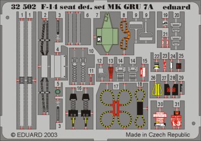 MW22 EDUARD 32502 F-14A EJECTION SEAT 1/32 PE SET for TAMIYA