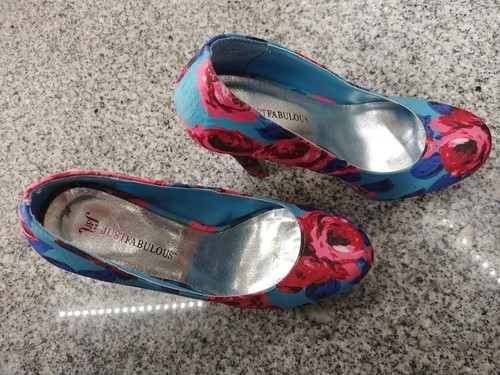 Just Fab Floral High Heels, Size 7.5 - Picture 3 of 3