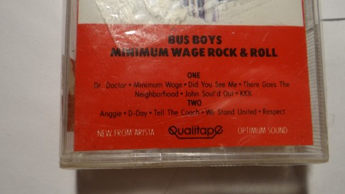 Bus Boys - Minimum Wage Rock & Roll 1980 Arista Cassette - Sealed Mint - Picture 3 of 4