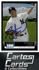 Brandon Laird 2011  Bowman #TP87 Topps 100 Yankees TTM/IP Signed Autographed