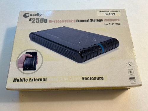High Speed USB 2.0 Mobile External Storage Enclosure 2.5" HDD Macally B250u NIB