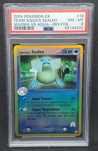 Pokemon PSA 8 NM-MT Team Aqua's Sealeo 16/95 TM Magma Vs TM Aqua Rev Holo S#3432
