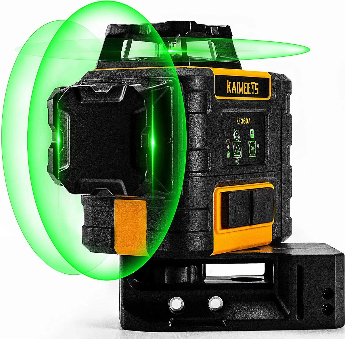 KAIWEETS 3D Laser Level Green 3X360 Laser Level 30M to 60M with Receiver