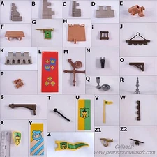 PLAYMOBIL VINTAGE 3666 3839 CASTLE KNIGHTS PULLEY WEATHERVANE BANNER FLAG-NOTE!!