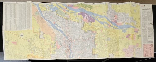 Vintage Portland Oregon Travel Map - Texaco - 18 x 49 Inches - 1969 - Picture 2 of 9