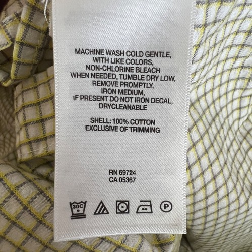 Camicia anteriore Columbia Casual con bottoni da uomo XXL giallo a scacchi tasca manica corta - Foto 4 di 4