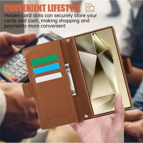 Magnetic Crossbody Wallet Phone Case For Samsung S24 S23 FE S22 S21 S20 Ultra - 第 49/75 張圖片